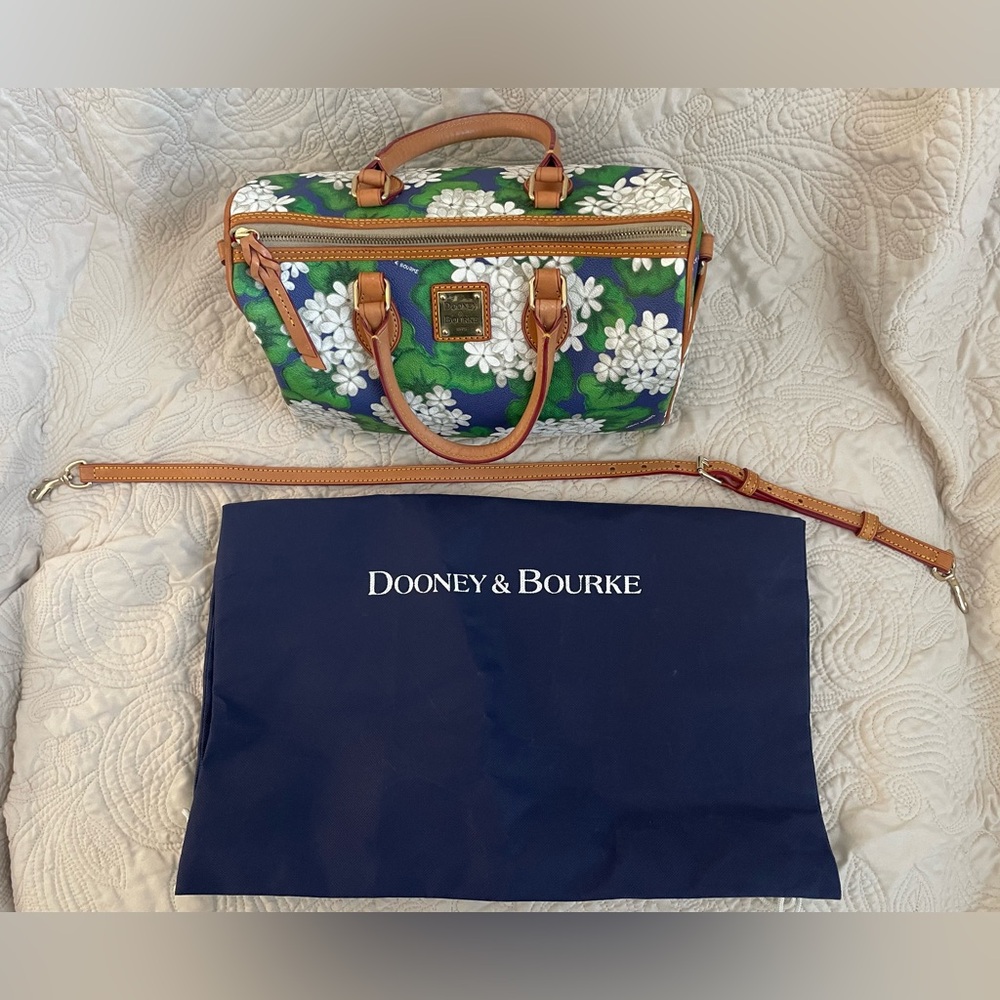 Dooney & Bourke Blue Green Floral Satchel - Picture 12 of 12